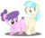 Size: 1056x892 | Tagged: safe, artist:jcking101, coco pommel, suri polomare, earth pony, pony, g4, base used, butt bump, butt to butt, butt touch, female, filly, filly coco pommel, filly suri polomare, grin, gritted teeth, smiling, teeth