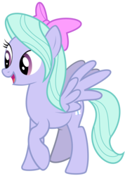 Size: 2000x2805 | Tagged: safe, artist:sueroski, flitter, pegasus, pony, g4, hurricane fluttershy, bow, female, hair bow, happy, mare, simple background, solo, spread wings, transparent background, vector, wings