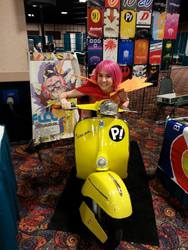 Size: 720x960 | Tagged: safe, artist:lochlan o'neil, scootaloo, human, g4, cosplay, cutie mark crusaders, flcl, irl, irl human, moped, photo, vespa