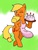 Size: 600x800 | Tagged: safe, artist:tebasaki, applejack, earth pony, pony, g4, apron, bipedal, cake, clothes, female, pixiv, solo, wink