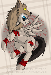 Size: 679x1000 | Tagged: safe, artist:dcwyverx, pony, caesar's legion, chest fluff, fallout, fallout: new vegas, ponified, solo, vulpes inculta, watermark