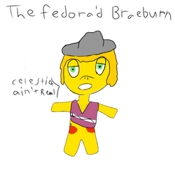 Size: 512x512 | Tagged: safe, braeburn, earth pony, anthro, g4, 1000 hours in ms paint, atheism, chest hair, clothes, euphoric, goldstein, hat, ms paint, poncho, trilby
