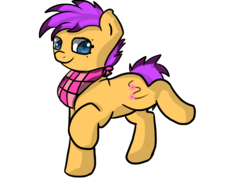 Size: 2000x1500 | Tagged: safe, artist:nimitea, artist:screwballthepirate, oc, oc only, bandana, looking at you, raised hoof, raised leg, smiling, solo, standing