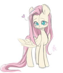 Size: 400x462 | Tagged: safe, artist:lolo, artist:lolopan, fluttershy, g4, female, heart, solo