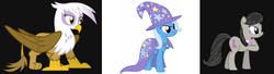 Size: 632x171 | Tagged: safe, artist:wishdream, gilda, octavia melody, trixie, griffon, fighting is magic, g4, single frame, wip