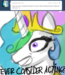 Size: 680x780 | Tagged: safe, artist:moonblizzard, princess celestia, g4, ask, female, rarity answers, solo, tumblr