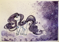 Size: 1259x900 | Tagged: safe, artist:batwitch, rarity, g4, female, solo, traditional art