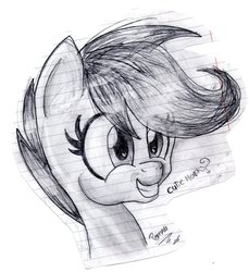 Size: 1024x1120 | Tagged: safe, artist:zafiri--moon, scootaloo, g4, female, monochrome, solo