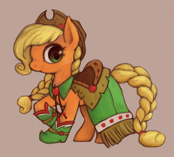 Size: 700x631 | Tagged: safe, artist:kei05, applejack, earth pony, pony, g4, clothes, dress, female, gala dress, mare, simple background, solo