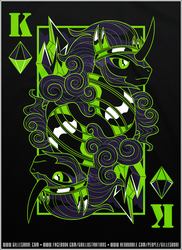 Size: 646x888 | Tagged: safe, artist:gbillustrations, king sombra, g4, card, limited palette, male, playing card, solo