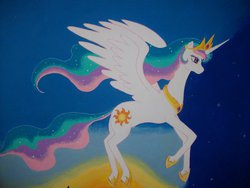 Size: 1024x768 | Tagged: safe, artist:thunessey, princess celestia, g4, female, solo, traditional art