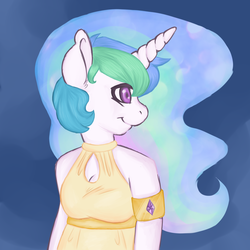 Size: 1280x1280 | Tagged: safe, artist:mapetitepsychopompe, princess celestia, anthro, g4, female, solo