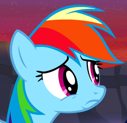 Size: 901x873 | Tagged: safe, screencap, rainbow dash, g4, it ain't easy being breezies, my little pony: friendship is magic, female, sad, solo