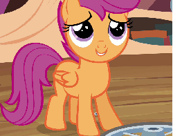 Size: 911x720 | Tagged: safe, screencap, scootaloo, pony, g4, twilight time, animated, cute, cutealoo, female, scootasqueetes, solo, squee, weapons-grade cute