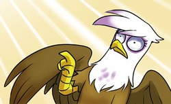 Size: 326x199 | Tagged: safe, artist:johnjoseco, gilda, griffon, g4, cropped, female, gildaface, mother of god, reaction image, solo