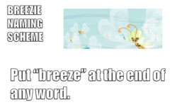 Size: 1458x923 | Tagged: safe, edit, edited screencap, screencap, citrus park, cotton (g4), twirly, breezie, g4, it ain't easy being breezies, caption, image macro, spread wings, text, unnamed breezie, unnamed character, wings