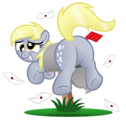 Size: 1280x1230 | Tagged: safe, artist:aleximusprime, derpy hooves, pegasus, pony, g4, butt, derpy inside a mailbox, female, letter, mail, mailbox, mare, plot, simple background, solo, transparent background