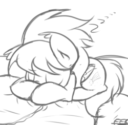Size: 2885x2819 | Tagged: safe, artist:freefraq, cloudchaser, g4, cute, eyes closed, female, filly, monochrome, prone, sleeping, solo, zzz
