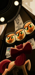 Size: 4000x8500 | Tagged: safe, artist:dimfann, apple bloom, applejack, earth pony, pony, g4, somepony to watch over me, 1984, behind, big brother is watching, movie reference, parody, poster, screen