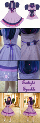 Size: 1000x3084 | Tagged: safe, artist:antiquity-dreams, artist:sunny-as-a-flower, twilight sparkle, human, g4, close-up, clothes, cosplay, customized toy, design, dress, fashion, high heels, irl, irl human, photo