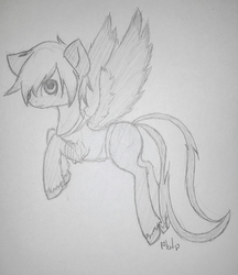 Size: 1765x2045 | Tagged: safe, artist:pluto manson, oc, oc only, pegasus, pony, clothes, doodle, monochrome, sketch, solo, sweater, traditional art