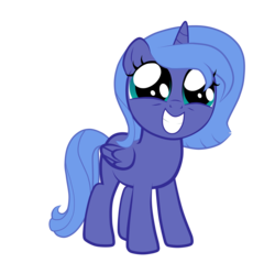 Size: 7000x6678 | Tagged: safe, artist:amorecadenza, princess luna, g4, absurd resolution, cute, excited, female, filly, lunabetes, simple background, solo, squee, transparent background, vector, woona