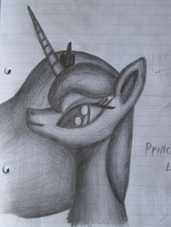 Size: 1200x1600 | Tagged: safe, artist:camp_cz, princess luna, g4, female, grayscale, lined paper, monochrome, solo, traditional art