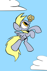 Size: 3000x4500 | Tagged: safe, artist:joeywaggoner, derpy hooves, pegasus, pony, absurd resolution, balancing, female, mare, muffin, ponies balancing stuff on their nose, solo, that pony sure does love muffins