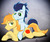 Size: 1890x1576 | Tagged: safe, artist:dripponi, braeburn, soarin', earth pony, pegasus, pony, g4, cuddling, duo, everypony's gay for braeburn, gay, male, ship:soarburn, shipping, snuggling, stallion