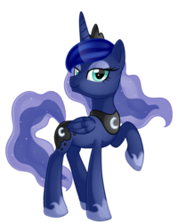 Size: 818x977 | Tagged: safe, artist:cloud-shaper, artist:regkitty, princess luna, alicorn, pony, g4, female, raised hoof, simple background, solo