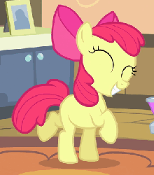 Size: 352x400 | Tagged: safe, screencap, apple bloom, earth pony, pony, g4, season 4, somepony to watch over me, adorabloom, animated, cute, dancing, female, filly, gif, hnnng, solo, trotting, trotting in place, weapons-grade cute