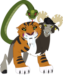 Size: 6255x7498 | Tagged: safe, artist:stillfire, chimera sisters, chimera, g4, somepony to watch over me, absurd resolution, multiple heads, simple background, three heads, transparent background, vector