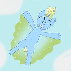 Size: 1113x1113 | Tagged: safe, artist:stargrazer, oc, oc only, oc:skydiver, pony, unicorn, belly button, eyes closed, falling, glide, grin, magic, skydiving, smiling, solo