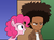 Size: 3000x2203 | Tagged: safe, artist:mn27, artist:thematrixman, pinkie pie, human, g4, crossover, high res, huey freeman, smiling, the boondocks