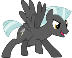 Size: 786x638 | Tagged: safe, artist:dreamcasterpegasus, thunderlane, pegasus, pony, g4, action pose, male, simple background, solo, spread wings, stallion, transparent background, wings