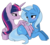 Size: 600x542 | Tagged: dead source, safe, artist:sugarcup, trixie, twilight sparkle, alicorn, pony, g4, bedroom eyes, blushing, eye contact, female, hug, lesbian, mare, prone, ship:twixie, shipping, smiling, twilight sparkle (alicorn), winghug