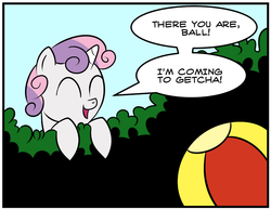 Size: 641x498 | Tagged: safe, artist:catfood-mcfly, sweetie belle, g4, ball, female, fury belle, solo