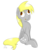 Size: 2729x3465 | Tagged: safe, artist:holomouse, derpy hooves, pegasus, pony, g4, female, filly, high res, silly, simple background, sitting, solo, transparent background