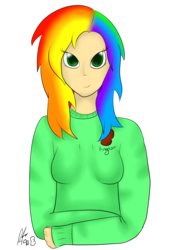 Size: 2361x3497 | Tagged: safe, artist:holomouse, oc, oc only, human, high res, humanized, humanized ponified human, ponysona, solo