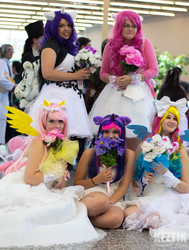 Size: 4000x5298 | Tagged: safe, artist:kyuproduction, fluttershy, pinkie pie, rainbow dash, rarity, twilight sparkle, human, g4, cosplay, irl, irl human, photo