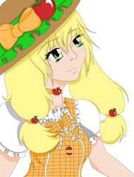 Size: 2552x3360 | Tagged: safe, artist:danaxxximmortal, applejack, human, g4, female, high res, humanized, simple background, solo