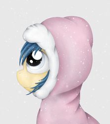 Size: 2975x3350 | Tagged: safe, artist:zirbronium, oc, oc only, clothes, high res, hoodie, snow, snowfall, solo