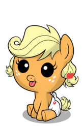 Size: 722x1107 | Tagged: safe, artist:drawponies, applejack, earth pony, pony, g4, baby, baby pony, babyjack, cute, female, simple background, sitting, solo, tongue out, transparent background, vector, younger