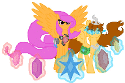 Size: 921x610 | Tagged: safe, artist:mlploverandsoniclover, oc, oc only, oc:crystal stone glow, oc:gaby, pegasus, pony, animated, female, glowing, magic, mare, music, pegasus oc, solo, spread wings, wings