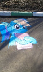 Size: 1552x2592 | Tagged: safe, artist:krlmisha, artist:zacatron94, rainbow dash, g4, chalk, female, nerd pony, solo