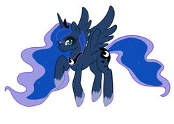 Size: 1000x714 | Tagged: safe, artist:o0reika0o, princess luna, g4, female, simple background, solo