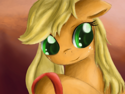 Size: 2100x1575 | Tagged: safe, artist:ardail, applejack, g4, brush, brushing, female, loose hair, portrait, solo