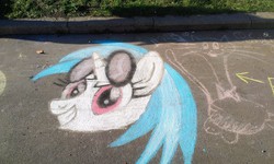 Size: 2592x1552 | Tagged: safe, artist:krlmisha, dj pon-3, vinyl scratch, g4, chalk