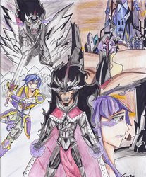 Size: 814x981 | Tagged: safe, artist:dulest9494, king sombra, shining armor, twilight sparkle, human, g4, dark magic, humanized, magic, sombra eyes