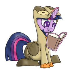 Size: 2000x2000 | Tagged: safe, artist:timsplosion, owlowiscious, twilight sparkle, alicorn, owl, pony, g4, adorkable, bodysuit, book, catchlights, clothes, costume, cute, dork, female, high res, kigurumi, magic, no pupils, reading, simple background, sitting, smiling, solo, telekinesis, transparent background, twilight sparkle (alicorn)